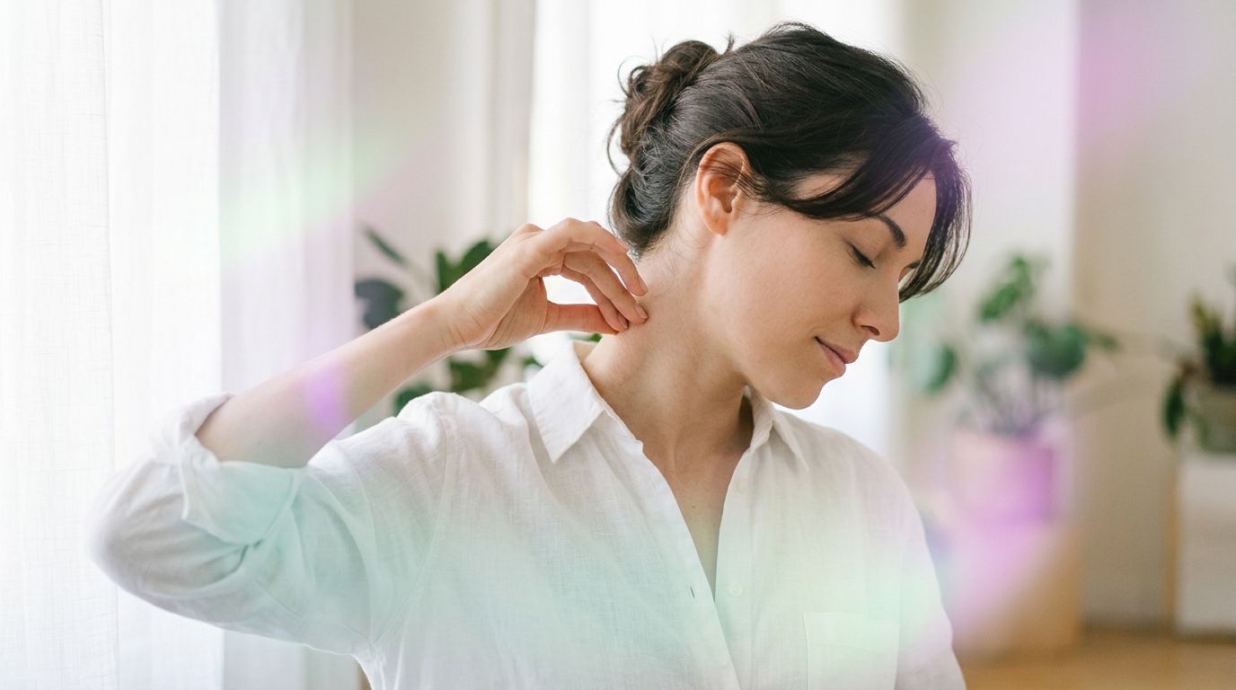 Automasaje consciente de cuello y trapecios para aliviar la sobrecarga cervical
