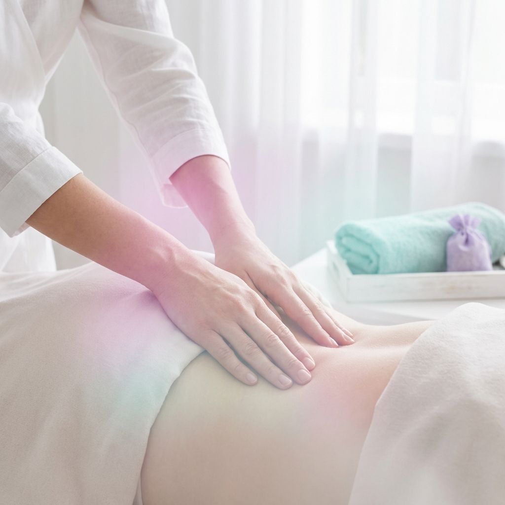 Terapeuta realizando un masaje terapéutico en la espalda para aliviar dolor y tensión