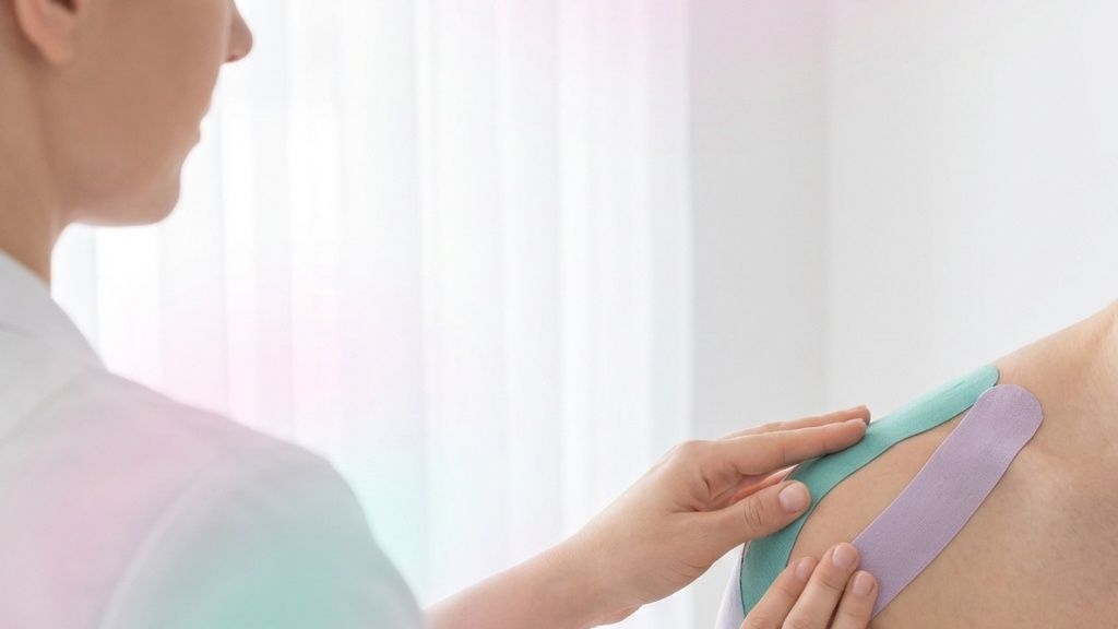 Rollos de vendaje neuromuscular kinesiotaping de colores y tijeras de fisioterapia